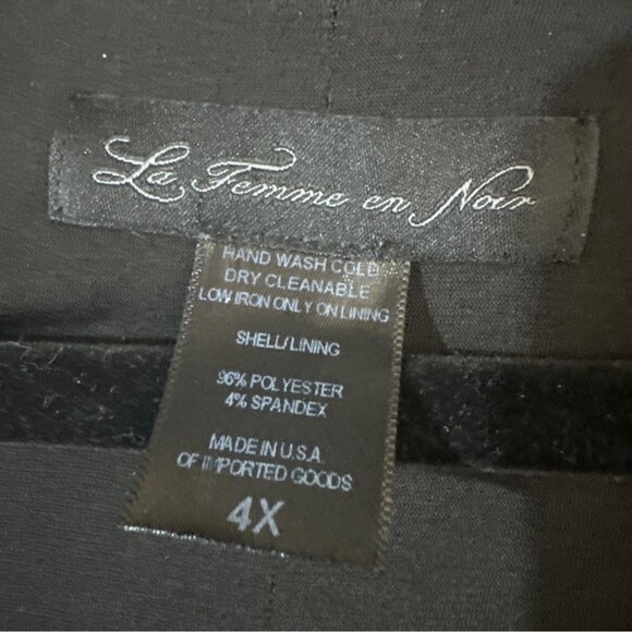 La Femme 4X  Black Long Sleeve Surplice Neck Blouse 4X - Picture 6 of 7